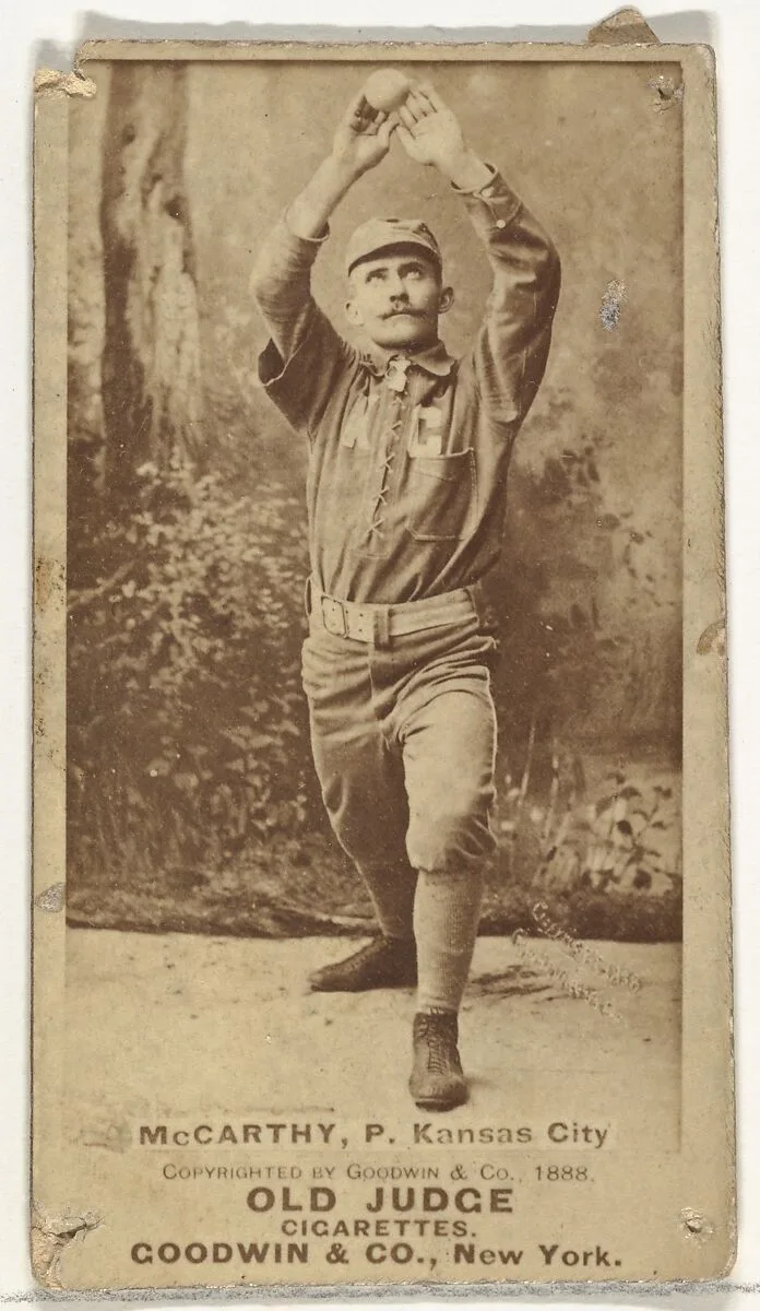 John A. McCarty, Pitcher, Kansas City Cowboys, from the Old Judge series (N172) for Old Judge Cigarettes — Goodwin & Company