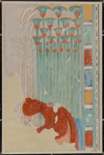 Hippopotamus in a Marsh Scene, Tomb of Amenehhat