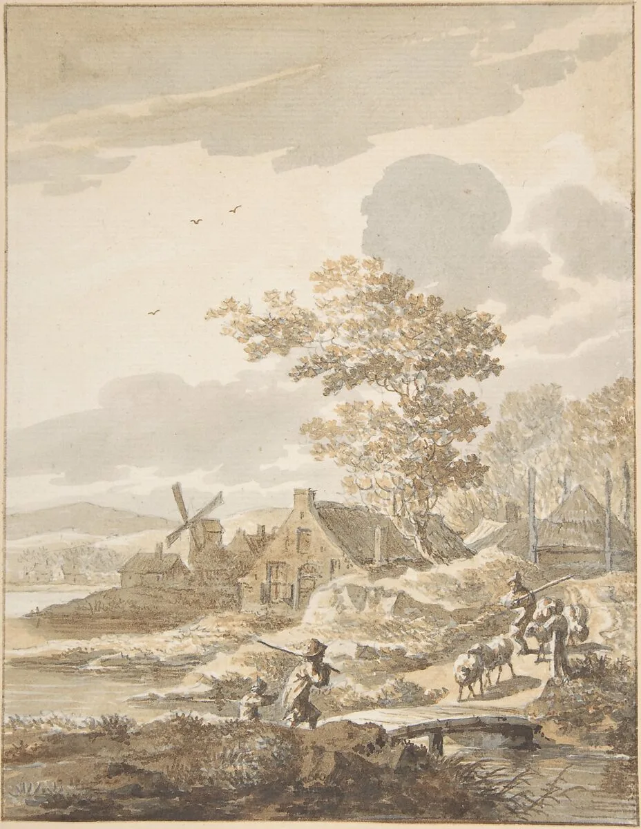 Landscape with Windmill — Anonymous, Netherlandish, 17th century|Anonymous, Dutch, 18th century
