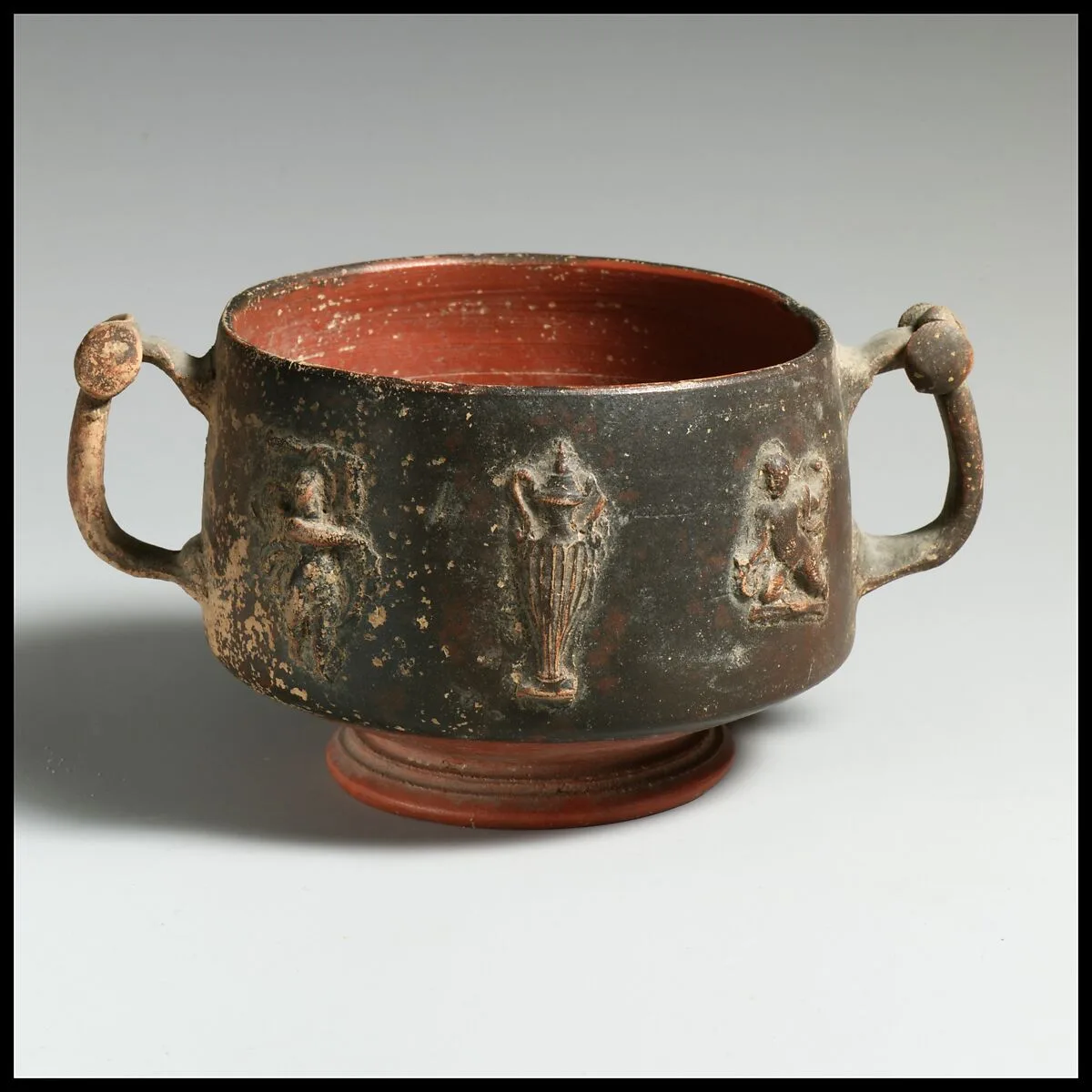Terracotta cup with appliqués — Unknown