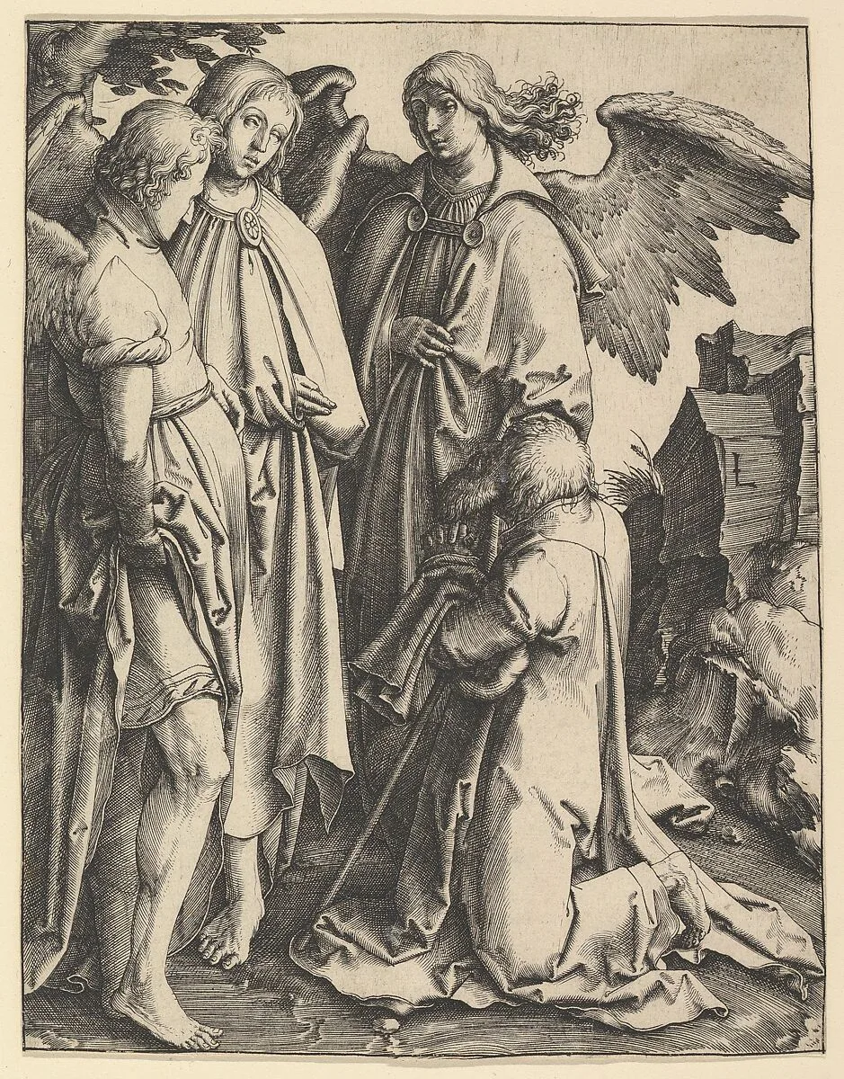 Abraham and Three Angels — Lucas van Leyden