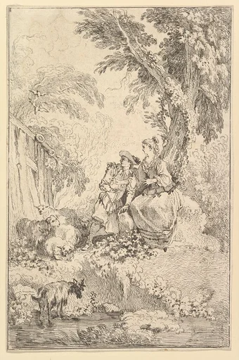 Surprised Young Couple Under a Tree