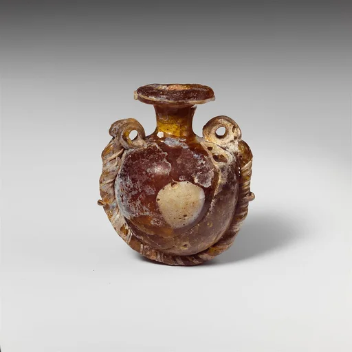 Glass lentoid aryballos (perfume bottle)