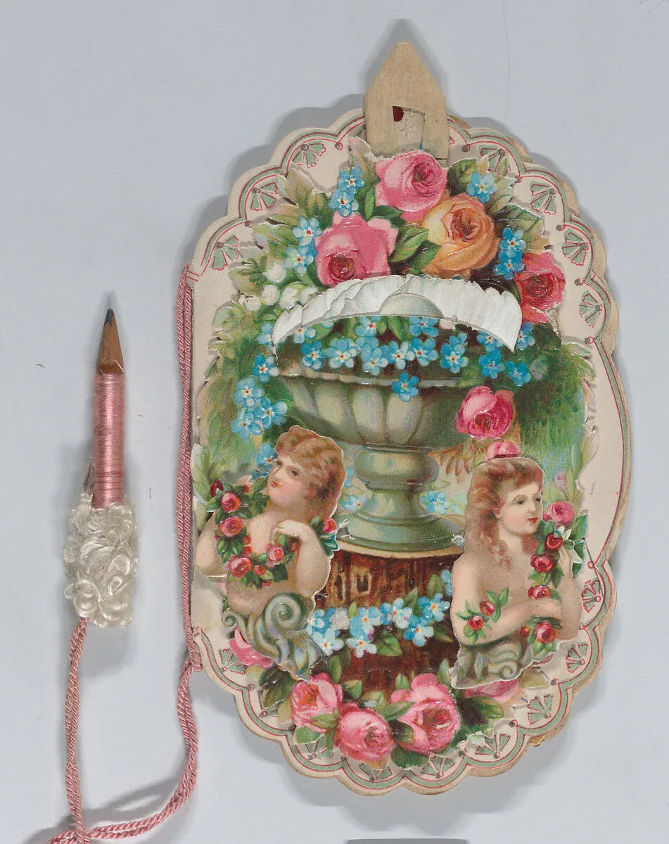 Valentine - Mechanical - elaborate Valentine, Dance Card, Baby — Anonymous, British, 19th century