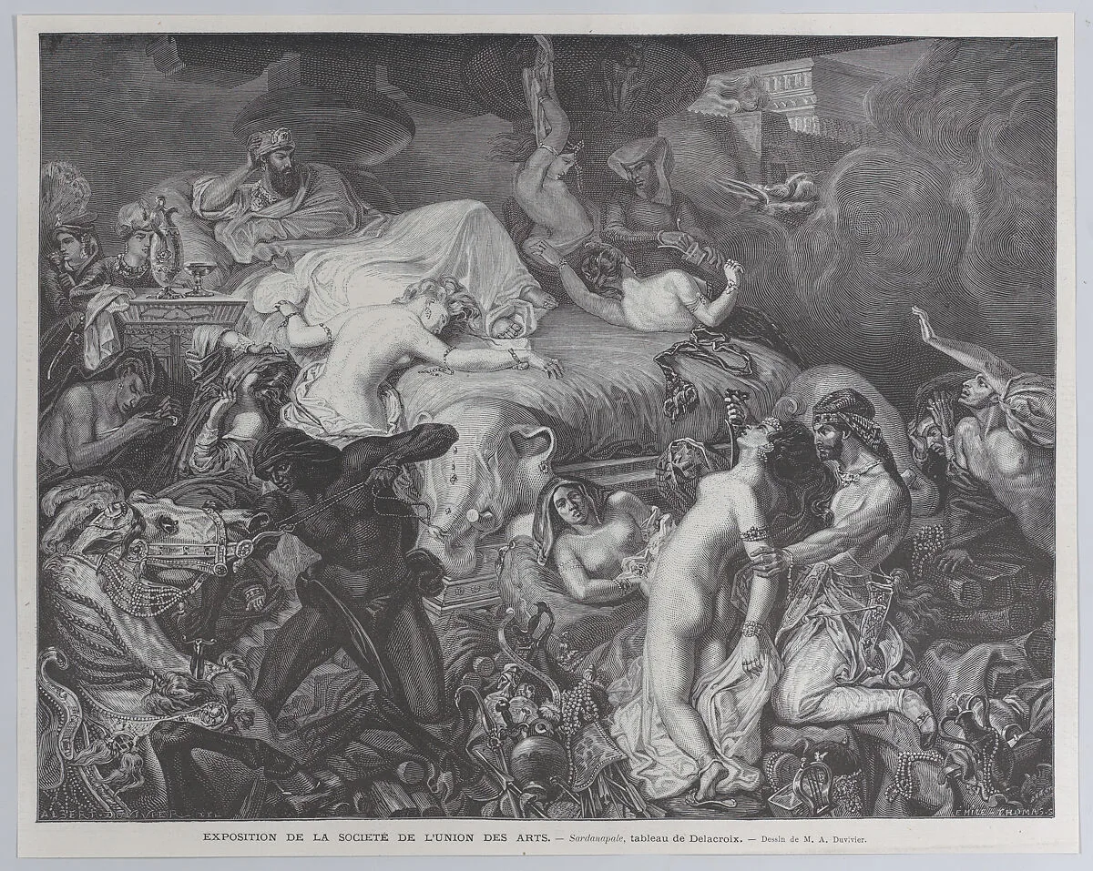 Sardanapale, from "Le Monde Illustré" — Albert Duvivier|Emile Thomas|Eugène Delacroix