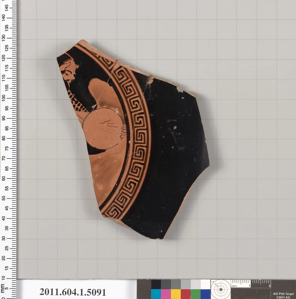 Terracotta fragment of a kylix (drinking cup) — Briseis Painter