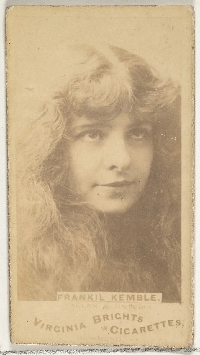 Frankil Kemble, from the Actors and Actresses series (N45, Type 1) for Virginia Brights Cigarettes — Allen & Ginter
