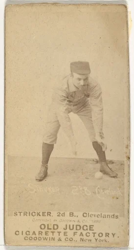 John A. "Cub" Stricker, 2nd Base, Cleveland, from the Old Judge series (N172) for Old Judge Cigarettes