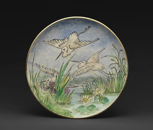 Plaque with marsh scene