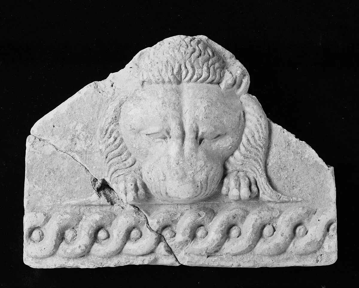 Terracotta antefix with lion's head — Unknown