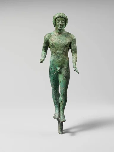 Bronze statuette of a nude youth