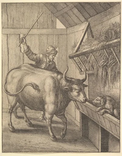 The Dog in the Manger (from John Ogilby, "Aesopics or a Second Colllection of Fables," 1668)