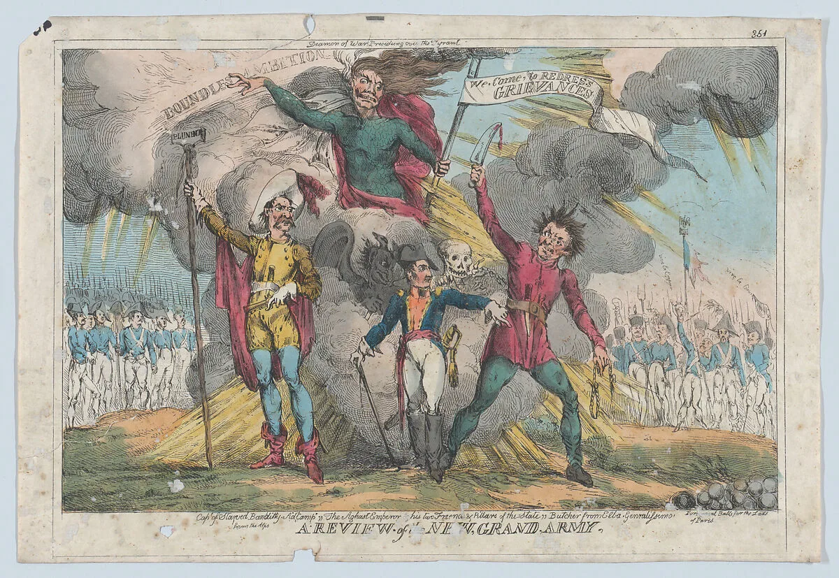 A Review of the New Grand Army — Joachim Murat|William Heath ('Paul Pry')|Napoléon Bonaparte