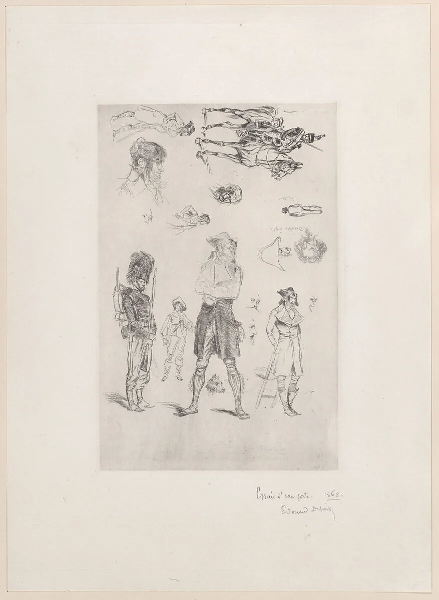 Sheet of sketches (Feuille de Croquis) — Auguste Delâtre|Edouard Detaille