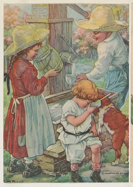 Town Pump, insert card from the Children, Holidays, Etc. series (D23), issued by the Weber Baking Company — Weber Baking Company