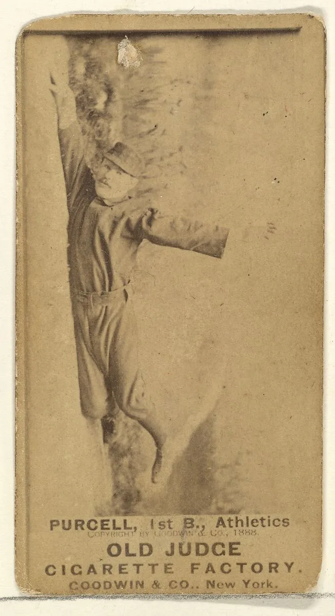 Purcell, 1st Base, Philadelphia Athletics, from the Old Judge series (N172) for Old Judge Cigarettes — Goodwin & Company