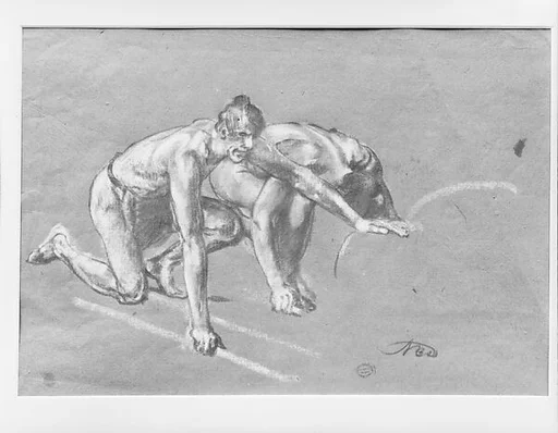 Two Men Crouching