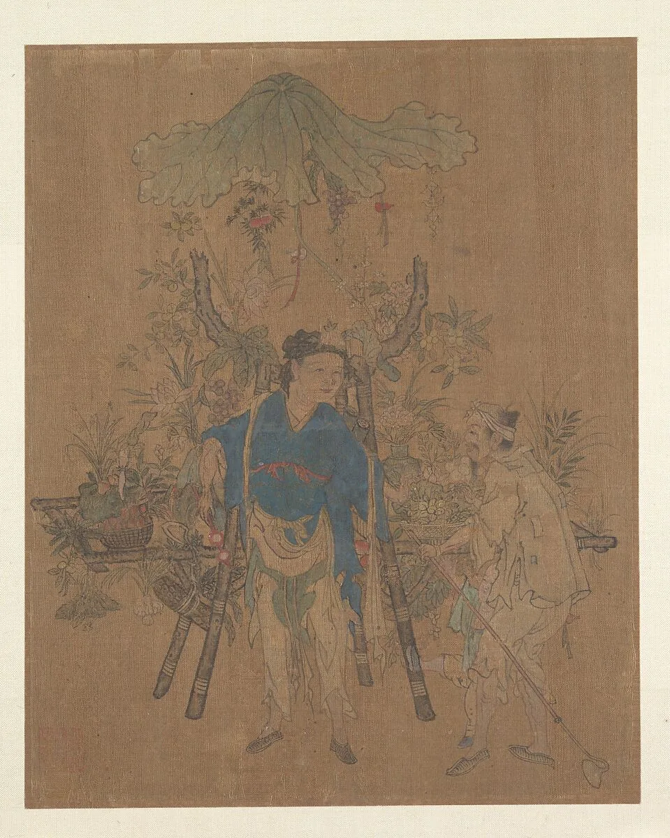 明/清 佚名 賣花郎 冊頁|Flower Vendor — Unidentified artist
