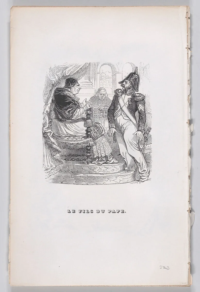 "The Son of the Pope" from The Complete Works of Béranger — Pierre Jean de Béranger|J. J. Grandville|Fournier & Perrotin|Désigné H