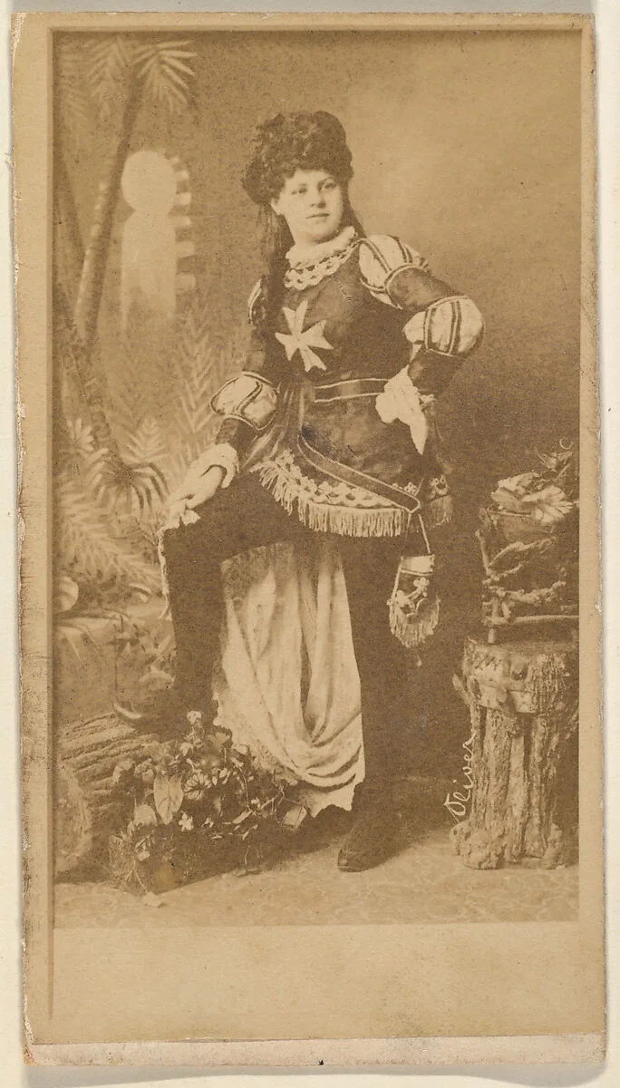 Actress wearing military-inspired costume, from the Actresses series (N668) — Unknown