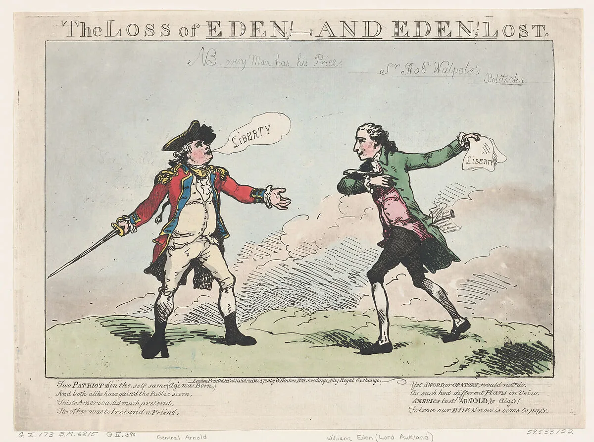 The Loss of Eden - and Eden, Lost. — William Eden, 1st Baron Auckland|Bill Arnold|William Hinton|Thomas Rowlandson