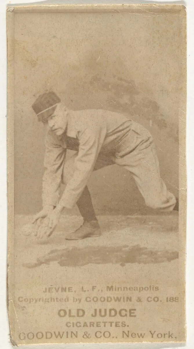 Frederick B. "Ned" Jevne, Left Field, Minneapolis, from the Old Judge series (N172) for Old Judge Cigarettes — Goodwin & Company