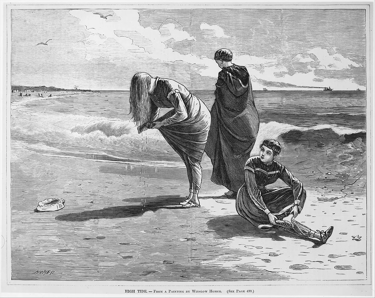 High Tide (from "Every Saturday," Vol. I, New Series) — Fields, Osgood & Co.|Winslow Homer