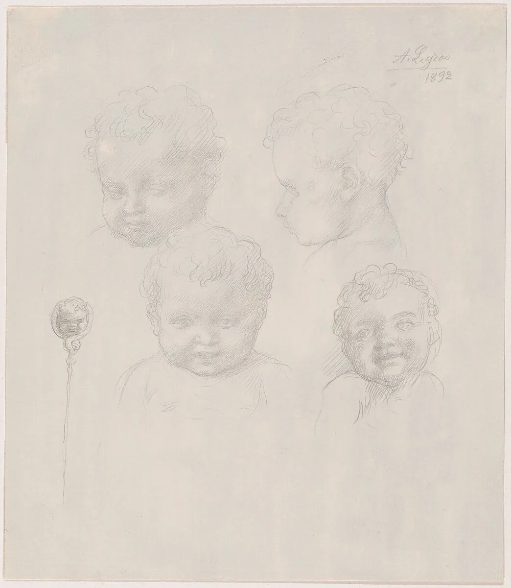 Sketch for Children's Heads — Alphonse Legros