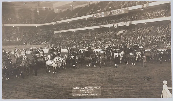 The National Horse Show, Coach Exhibit, Madison Square Garden, 1927 — Herman Haas