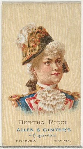 Bertha Ricci, from World's Beauties, Series 2 (N27) for Allen & Ginter Cigarettes