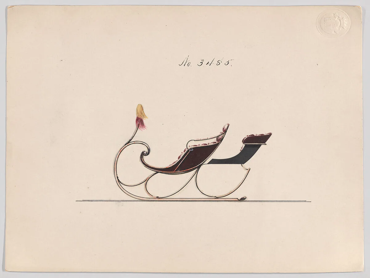 Design for Rumble Sleigh, no. 3485 — Brewster & Co.