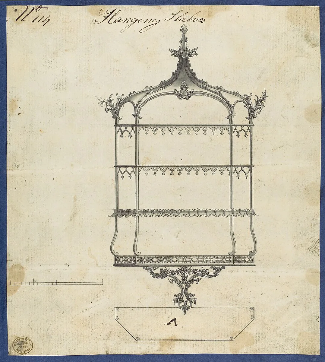 Hanging Shelves, from Chippendale Drawings, Vol. II — Thomas Chippendale