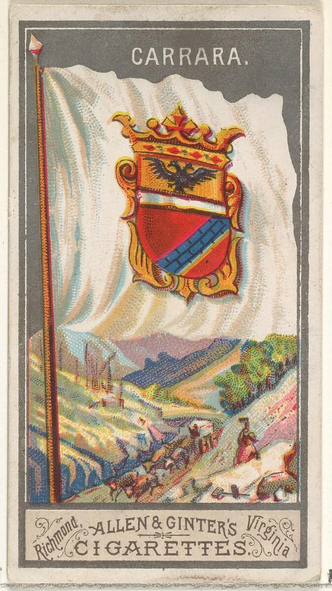 Carrara, from the City Flags series (N6) for Allen & Ginter Cigarettes Brands — Allen & Ginter