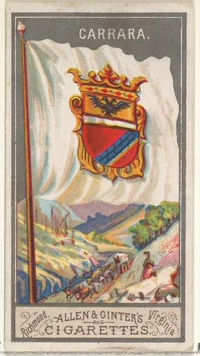 Carrara, from the City Flags series (N6) for Allen & Ginter Cigarettes Brands