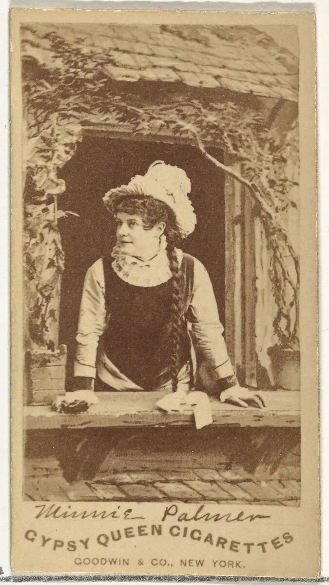Minnie Palmer, from the Actors and Actresses series (N171) for Gypsy Queen Cigarettes — Goodwin & Company