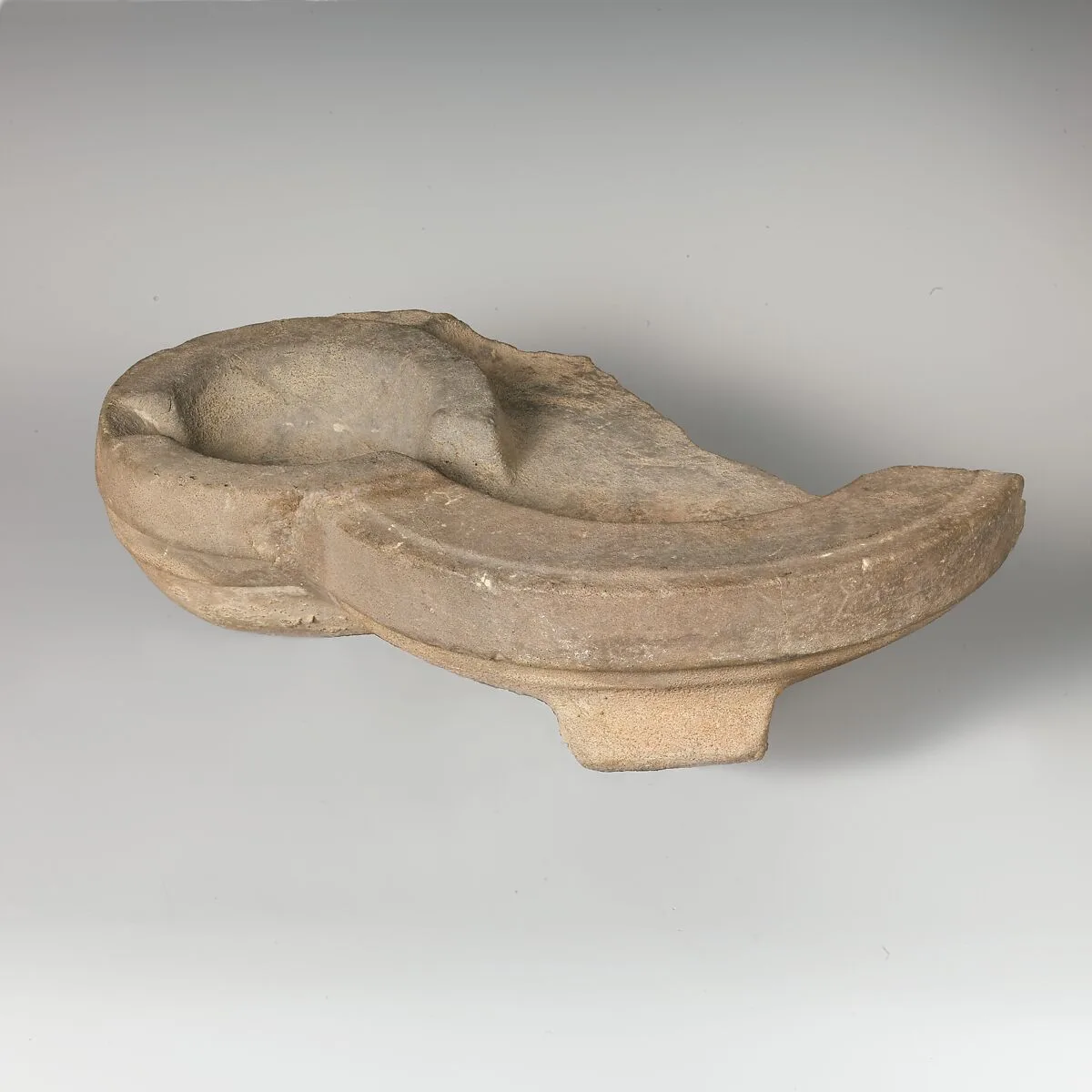 Fragmentary stone oil lamp — Unknown