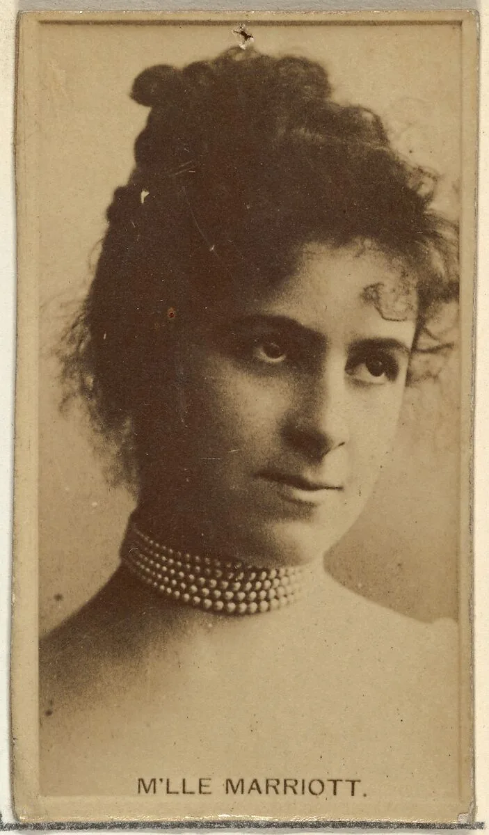 M'lle Marriott, from the Actors and Actresses series (N145-8) issued by Duke Sons & Co. to promote Duke Cigarettes — W. Duke, Sons & Co.|American Tobacco Company