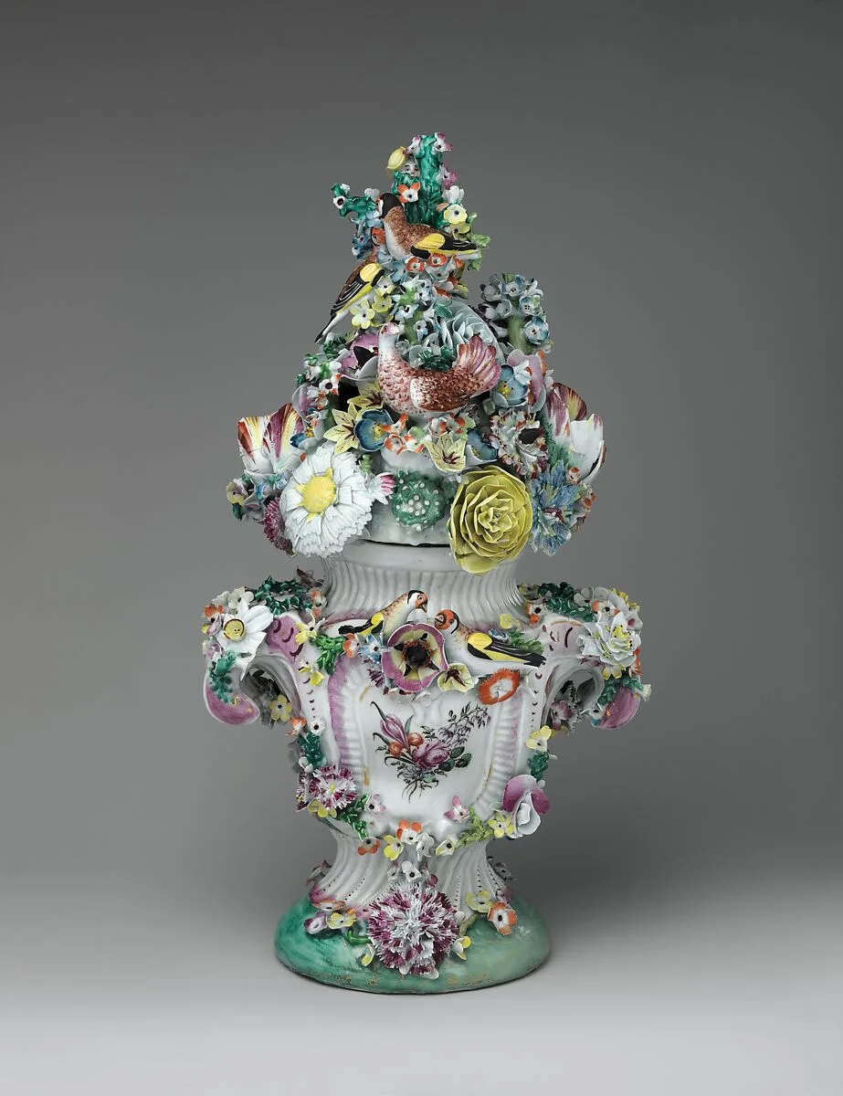 Vase with cover — Longton Hall
