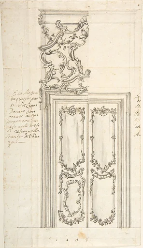 Design for a Door and Stucco Overdoor Decorations