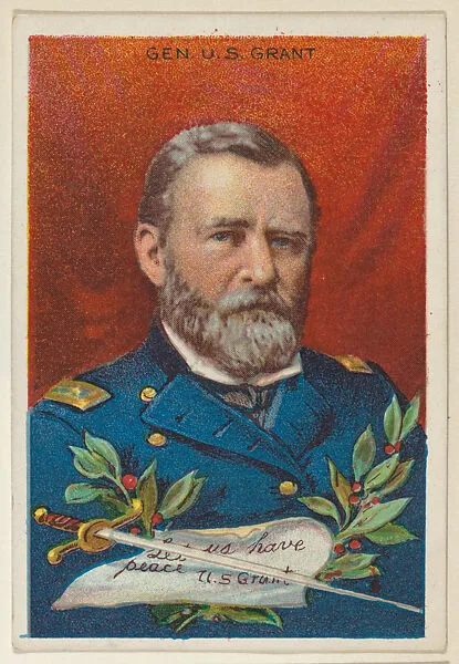 General Ulysses S. Grant, from the "Heroes of History" series (T68), issued with Miners Extra Smoking Tobacco, Natural Leaf Scrap, and Royal Bengals Little Cigars — Royal Bengals Little Cigars|Ulysses S. Grant