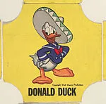 Donald Duck with Sombrero, from the Disney Cartoon Characters bread end labels series (D290-6) — Walt Disney Productions