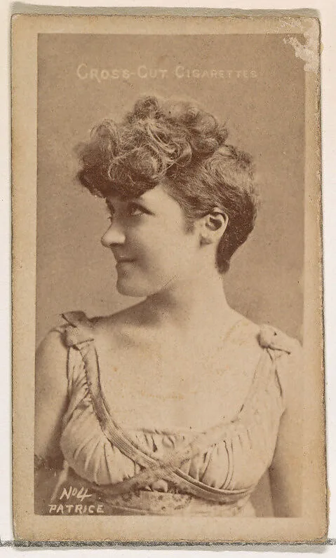 Card Number 4, Patrice, from the Actors and Actresses series (N145-1) issued by Duke Sons & Co. to promote Cross Cut Cigarettes — W. Duke, Sons & Co.