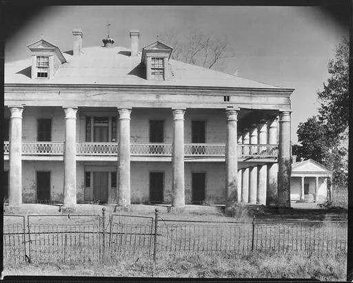 [Uncle Sam Plantation House and Smaller Greek Temple Building, St. James Parish, Louisiana]