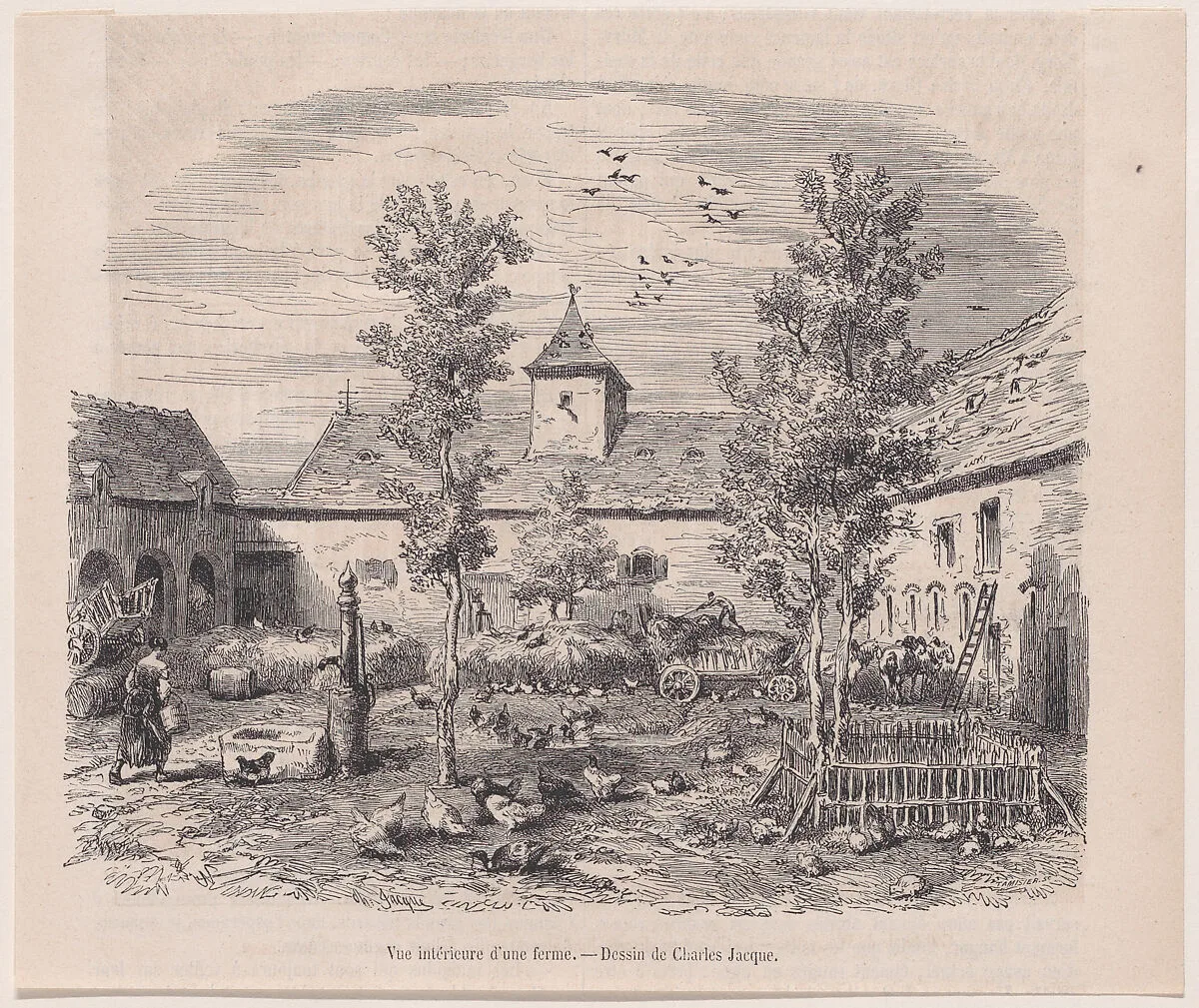 Interior View of a Farm, from "Le Magasin Pittoresque" — Charles Tamisier|Charles Jacque