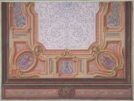 Design for Ceiling of Grand Salon, Hôtel Hope