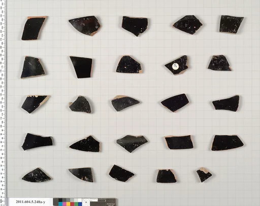 Terracotta fragments of kylikes (drinking cups)