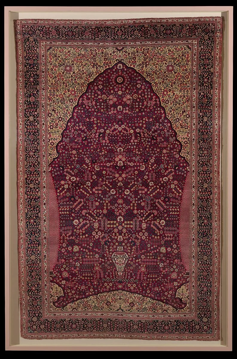Pashmina Carpet with Gateway-and-Millefleur Pattern — Unknown