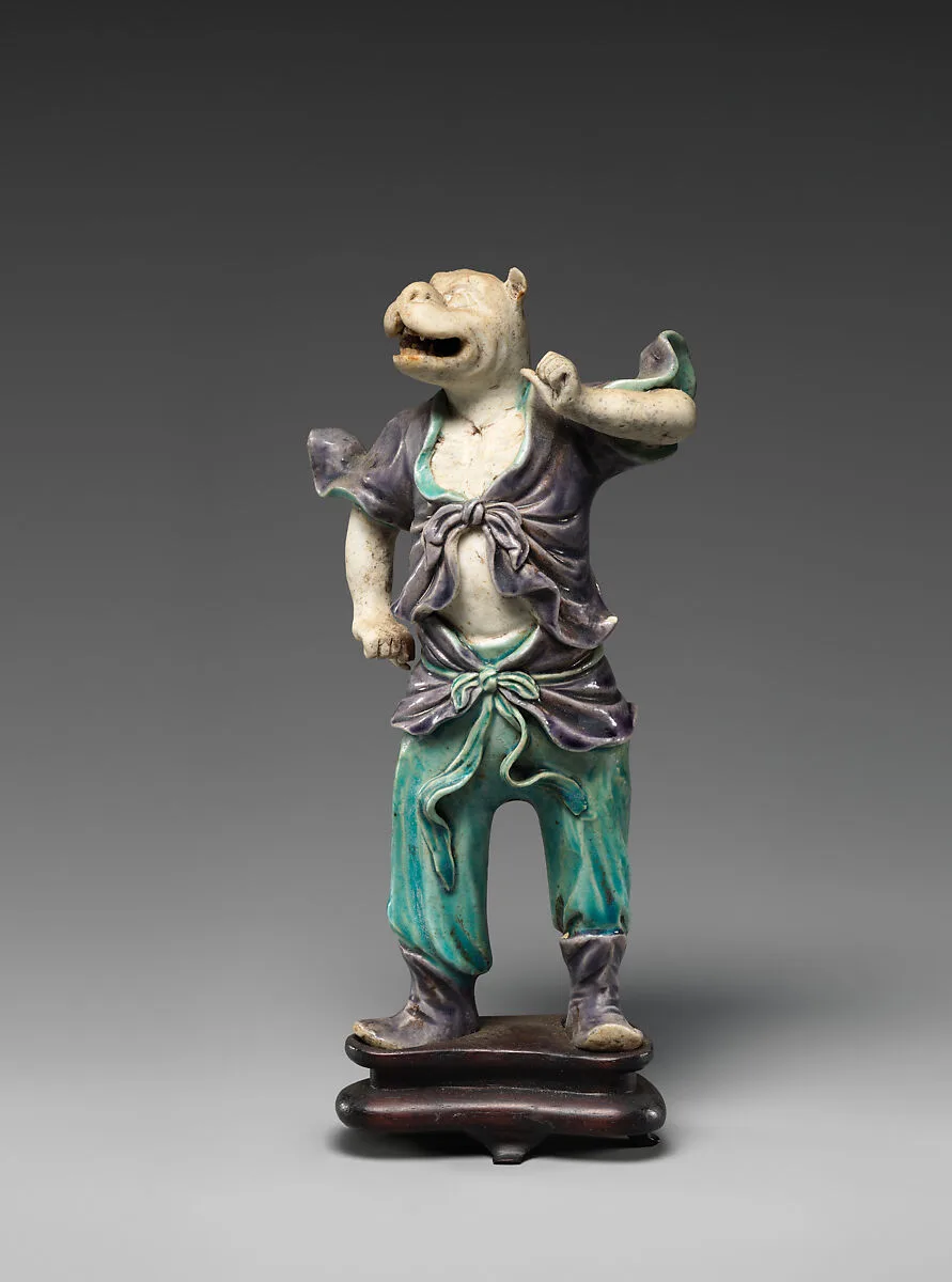 清 康熙素三彩生肖虎俑|Zodiac figure of a tiger — Unknown
