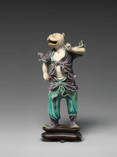 清 康熙素三彩生肖虎俑|Zodiac figure of a tiger