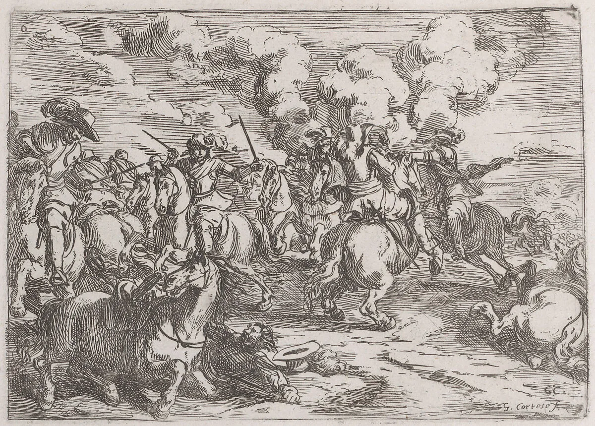 Plate 6: the combat — Jacques Courtois